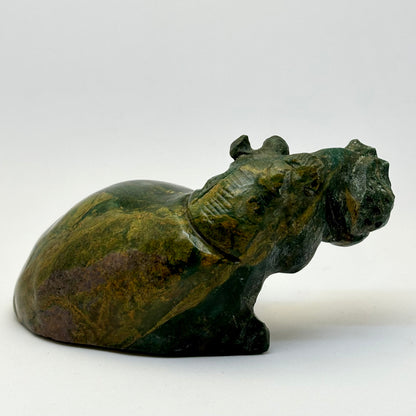 Nilpferd aus Leopardenstein - 11 cm