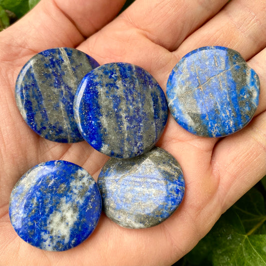 Billede af Lapis lazuli - platt rund ficksten