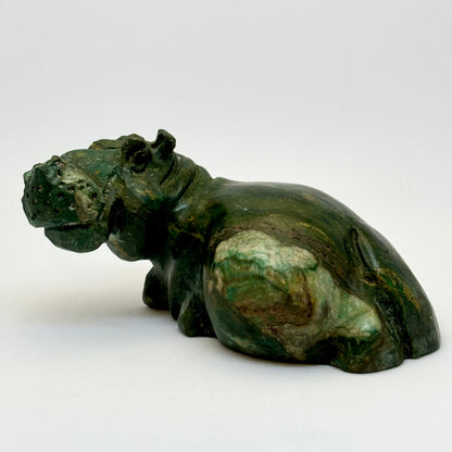 Nilpferd aus Leopardenstein - 11 cm