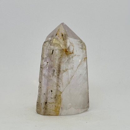 Bergkristall mit polierter Amethyst-Phantomspitze - 7 cm