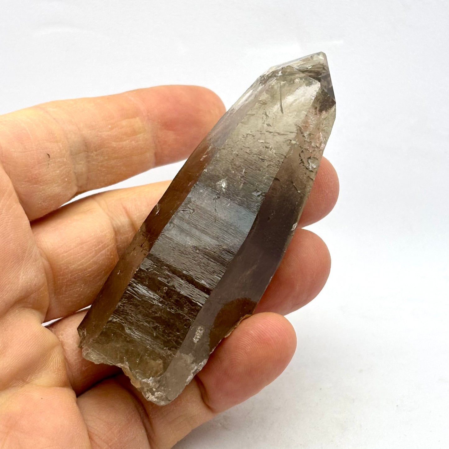 Røgkvarts lemurian spids naturlig 9 cm Røgkvarts lemurian spids naturlig 9 cm