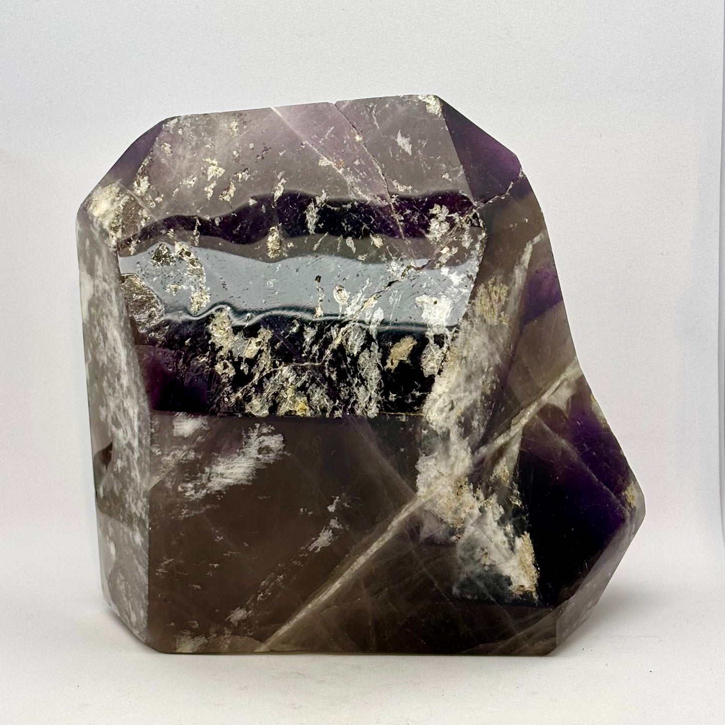 Amethyst m. Rauchquarz 14 cm, 1,5 kg Amethyst m. Rauchquarz 14 cm, 1,5 kg