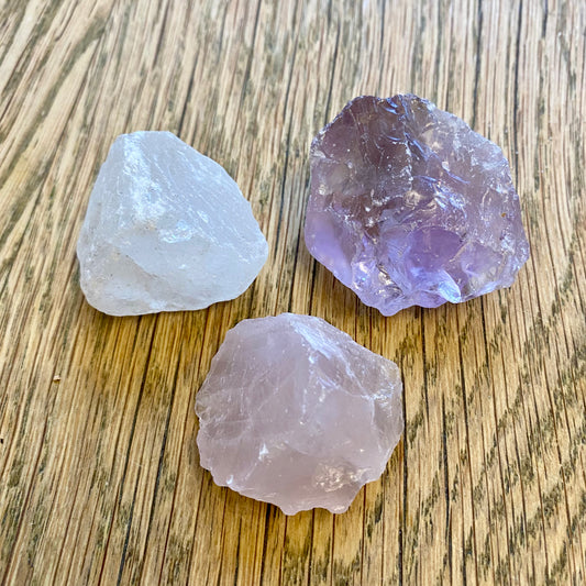 Billede af Naturquarz, Rosenquarz und Amethyst