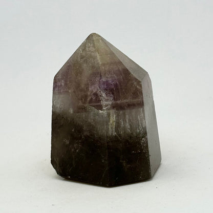 Smoky Quartz med Ametist fantomspets polerad topp - 6 cm