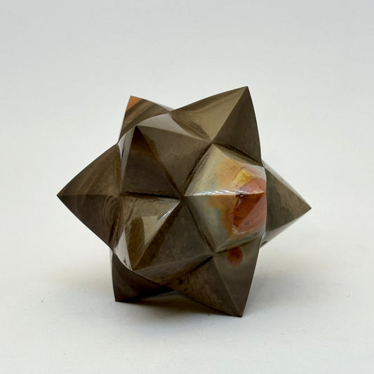 Billede af Stelleret Dodekahedron / dobbelt Merkaba polychrom jaspis