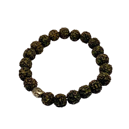 Billede af Rudraksha-Armband dunkel - Herrengröße