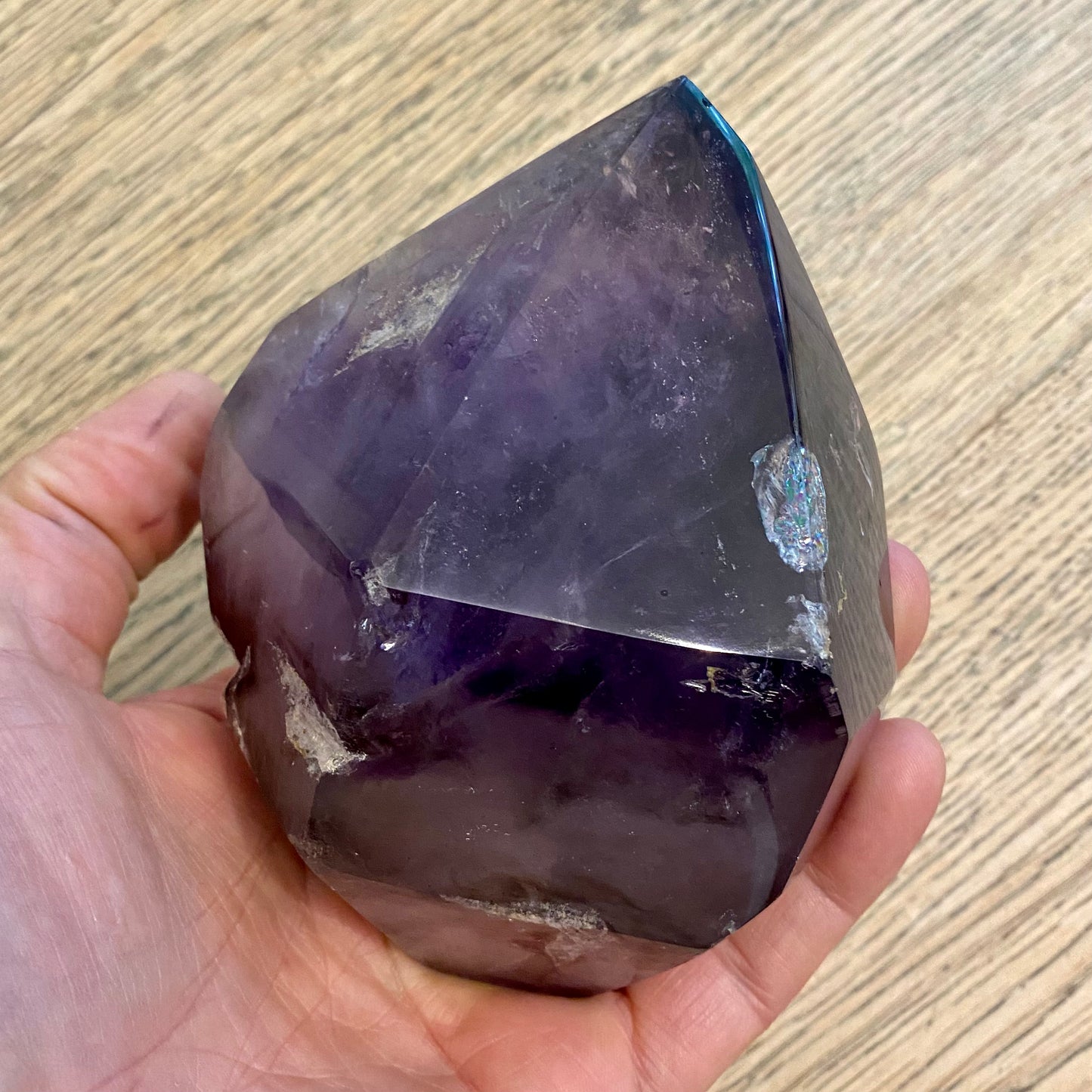 Amethyst-Doppelbegriff. polierte Spitze 13 cm Amethyst-Doppelbegriff. polierte Spitze 13 cm