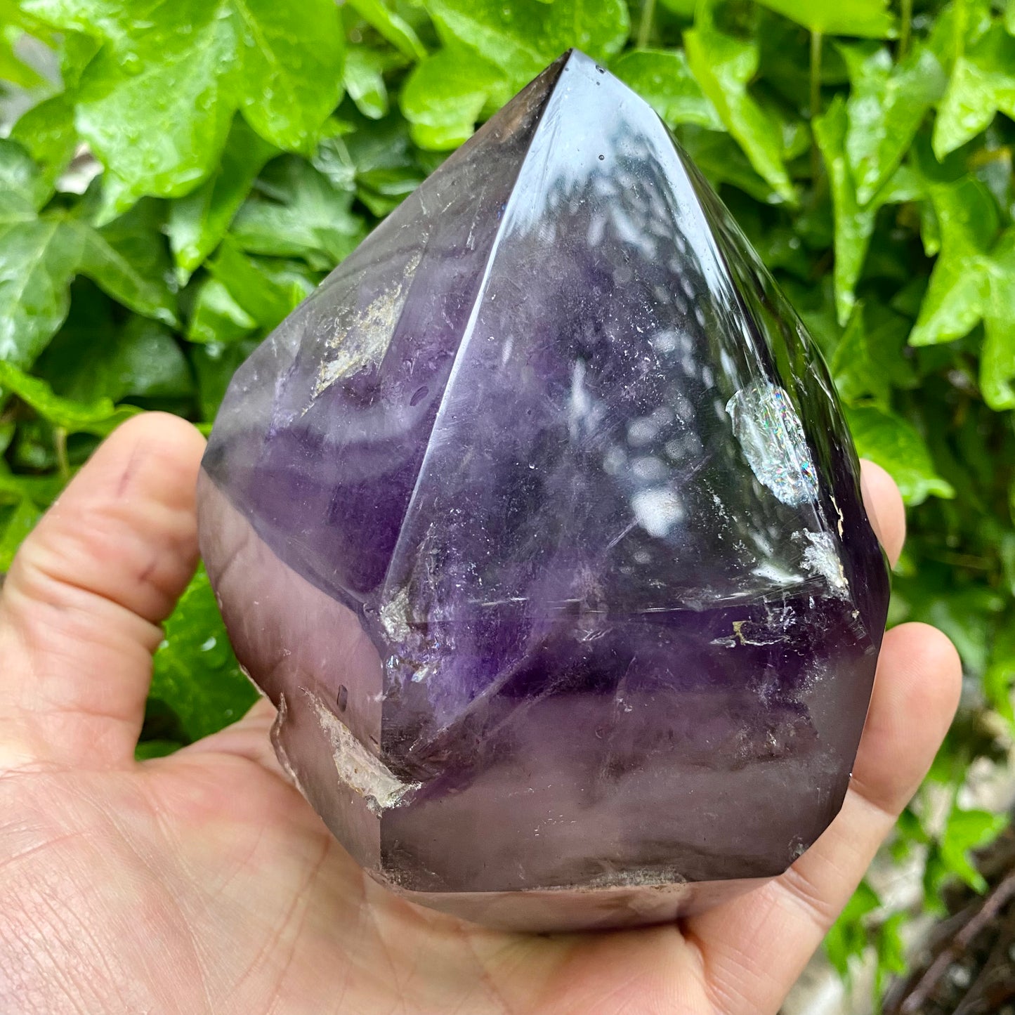 Amethyst-Doppelbegriff. polierte Spitze 13 cm Amethyst-Doppelbegriff. polierte Spitze 13 cm