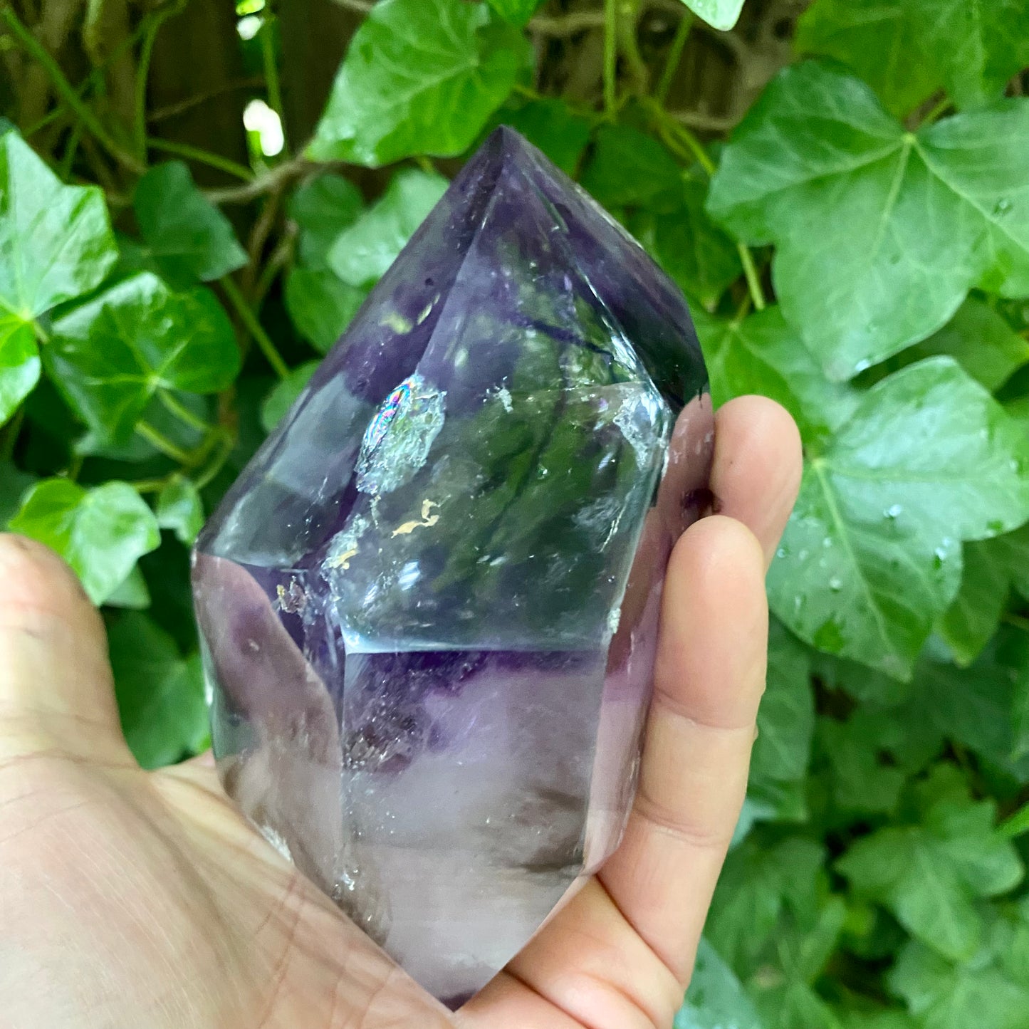 Amethyst-Doppelbegriff. polierte Spitze 13 cm Amethyst-Doppelbegriff. polierte Spitze 13 cm