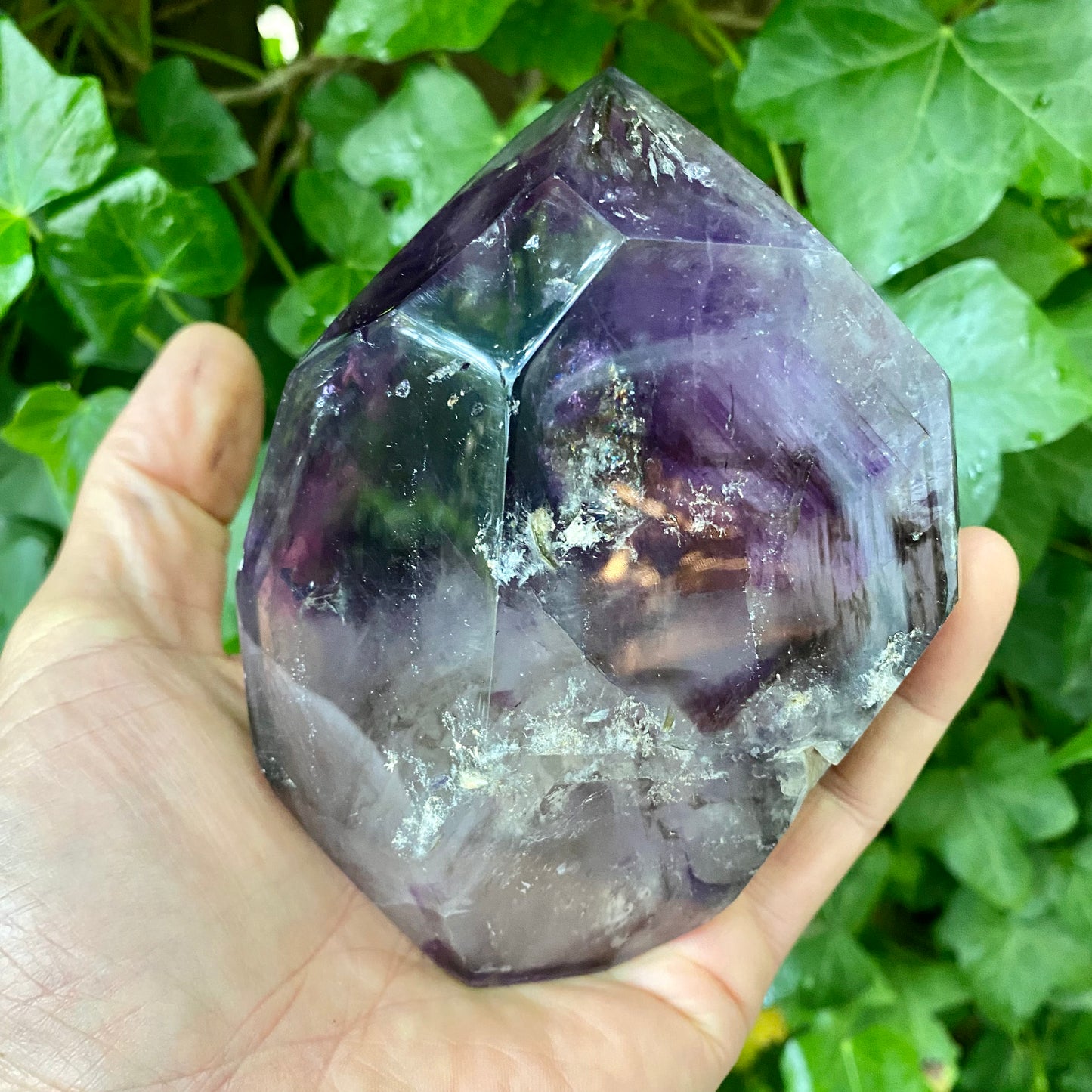 Amethyst-Doppelbegriff. polierte Spitze 13 cm Amethyst-Doppelbegriff. polierte Spitze 13 cm