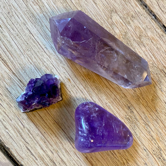 Billede af Amethyst-Variation, doppelendig, Edelstein und Druse