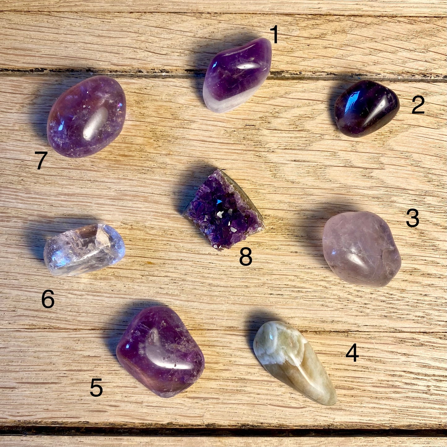 Kristallkombination - 8 Variationen Amethyst  Kristallkombination - 8 Variationen Amethyst 