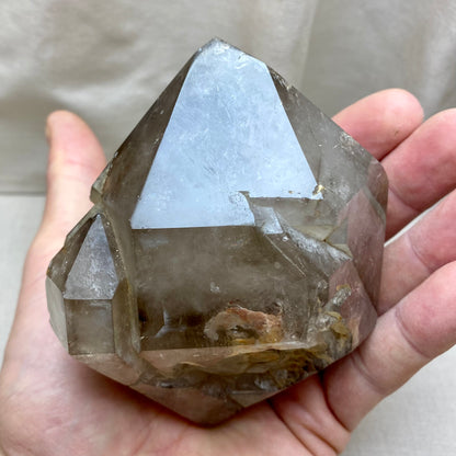 Stor dubbel Smoky quartz point 12 cm från Namibia