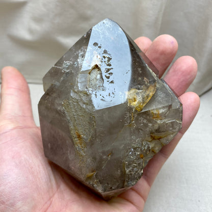 Stor dubbel Smoky quartz point 12 cm från Namibia