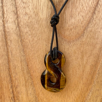 Tiger's Eye Eternity Symbol Halsband